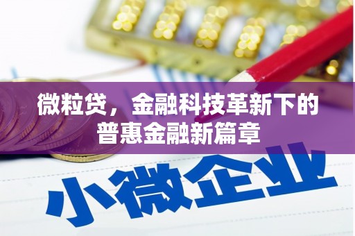 秦汉微粒贷，金融科技革新下的普惠金融新篇章