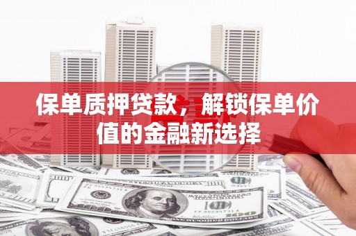 秦汉保单质押贷款，解锁保单价值的金融新选择