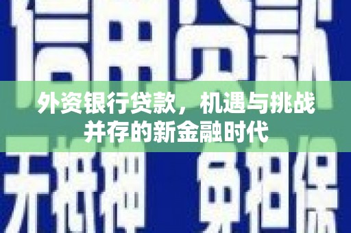 秦汉外资银行贷款，机遇与挑战并存的新金融时代