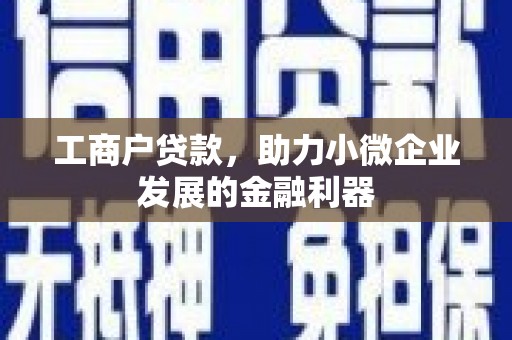 秦汉工商户贷款，助力小微企业发展的金融利器