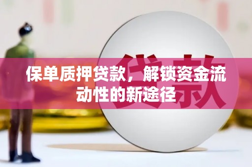 秦汉保单质押贷款，解锁资金流动性的新途径