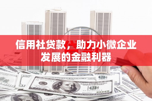 秦汉信用社贷款，助力小微企业发展的金融利器