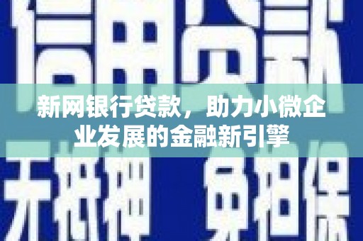 秦汉新网银行贷款，助力小微企业发展的金融新引擎