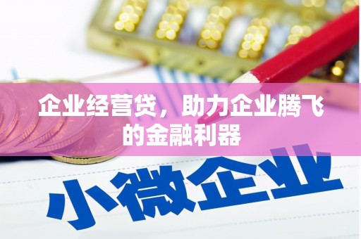 秦汉企业经营贷，助力企业腾飞的金融利器