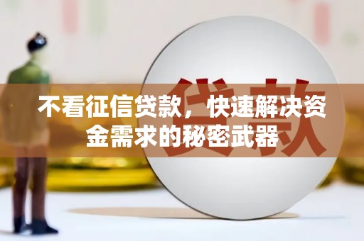 秦汉不看征信贷款，快速解决资金需求的秘密武器