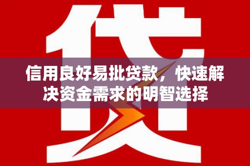 秦汉信用良好易批贷款，快速解决资金需求的明智选择
