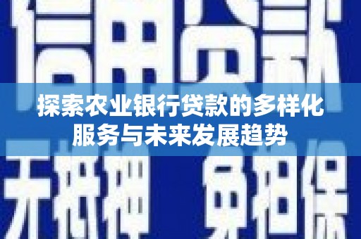 秦汉探索农业银行贷款的多样化服务与未来发展趋势