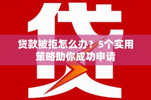 秦汉贷款被拒怎么办？5个实用策略助你成功申请
