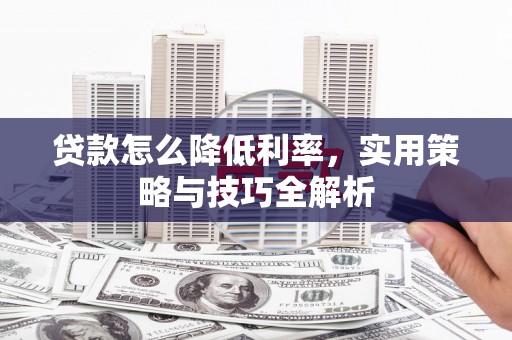 秦汉贷款怎么降低利率，实用策略与技巧全解析