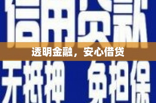 秦汉透明金融，安心借贷