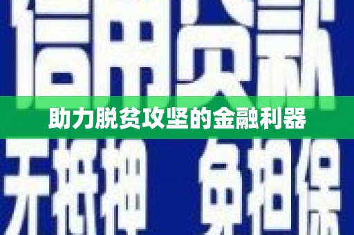 秦汉助力脱贫攻坚的金融利器